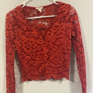 Red Lace Top
